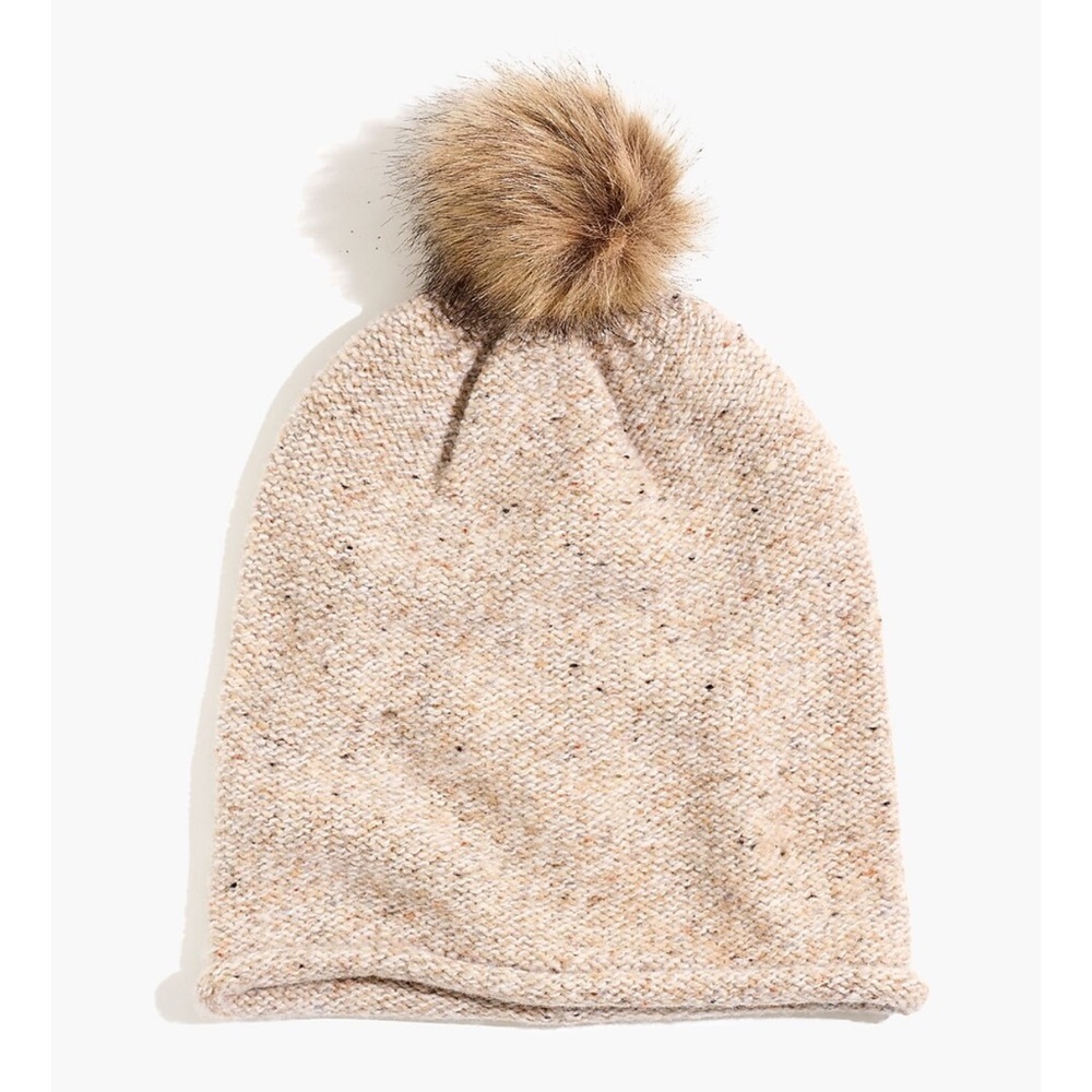 Madewell Faux-Fur Pom-Pom Wool-Blend Beanie One Size